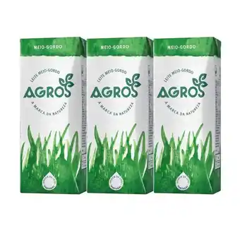 Pingo Doce Leite uht meio gordo agros - pack 3 promoção