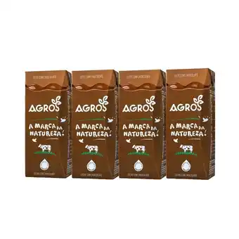 Pingo Doce Leite uht achocolatado agros - pack 4 promoção