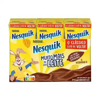 Pingo Doce Leite achocolatado clássico nesquik nestlé - pack 3 promoção