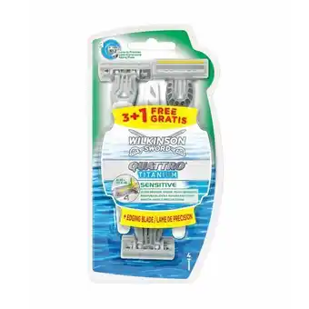 Pingo Doce Lâmina de barbear quattro titanium sensitive wilkinson sword promoção
