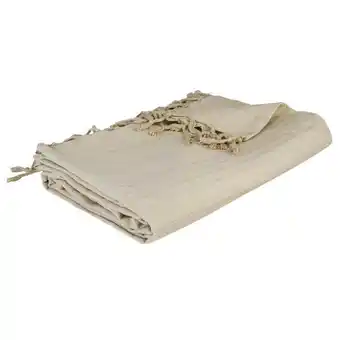 Hôma Manta linho com franjas 160x220cm promoção