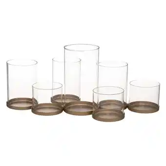 Hôma Conjunto 7 castiçais com base dourada promoção