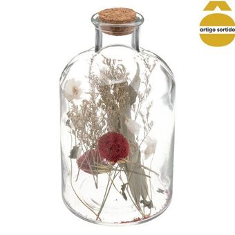 Hôma Jarra de vidro com flores secas 20x10cm promoção