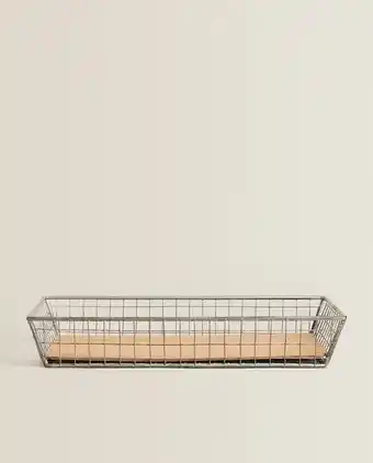 ZARA HOME Bandeja rede metálica e madeira promoção