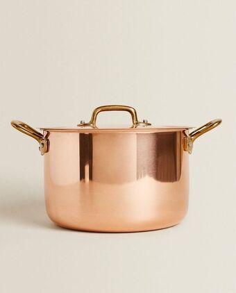 ZARA HOME Panela com tampa cobre e latão promoção