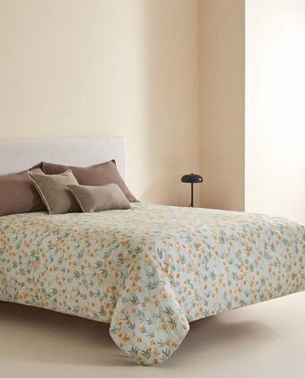 ZARA HOME Capa de edredão estampado papoilas amarelas promoção