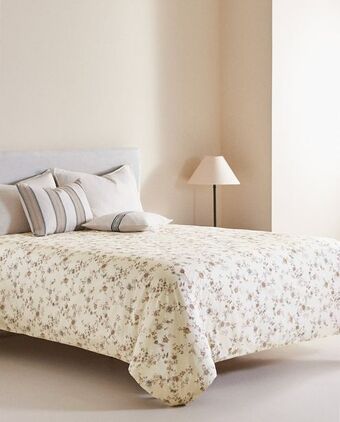 ZARA HOME Capa de edredão estampado de flores multicolorido promoção