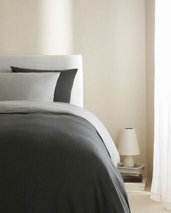 ZARA HOME Capa de edredão reversível algodão promoção
