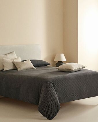 ZARA HOME Capa de edredão fio tingido quadrados promoção