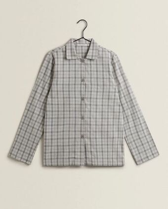 ZARA HOME Camisa quadrados cinzentos promoção