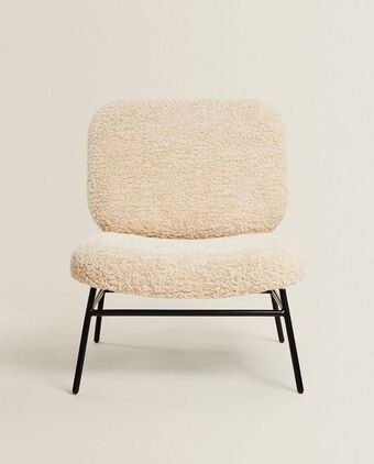 ZARA HOME Poltrona efeito de pelo encaracolado promoção