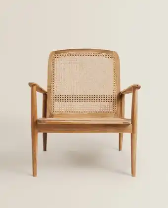 ZARA HOME Poltrona teca e ratã promoção