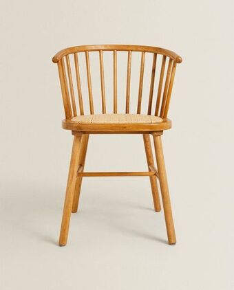 ZARA HOME Cadeira madeira de freixo assento ratã promoção