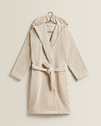 ZARA HOME Roupão algodão capuz promoção