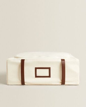ZARA HOME Caixa de arrumação de lona e pele promoção