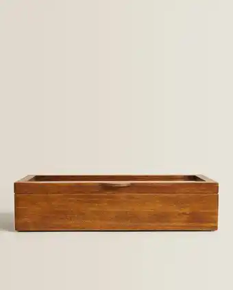 ZARA HOME Caixa para relógios madeira e linho promoção