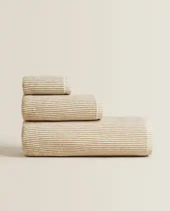 ZARA HOME Toalha riscas promoção