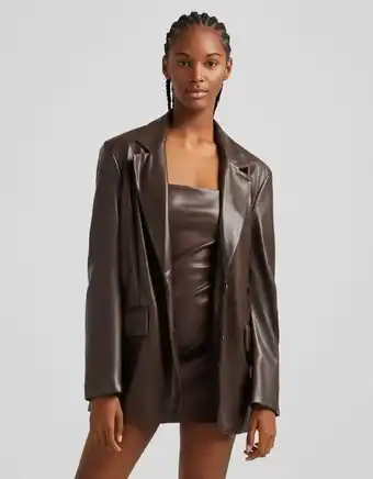 Bershka Blazer com efeito de pele promoção