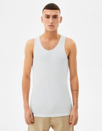 T-shirt com alças de nervuras