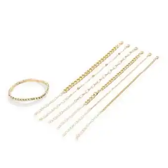 Pack 8 pulseiras correntes amizade tom dourado