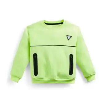 Camisola gola redonda bolso fecho correr menino neón