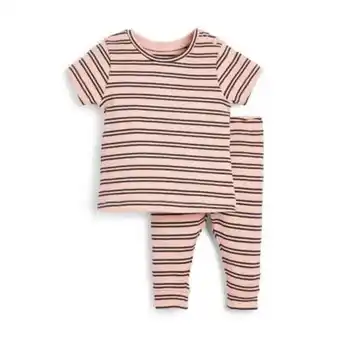 Primark Conjunto 2 peças t-shirt/leggings canelado bebé cor-de-rosa promoção