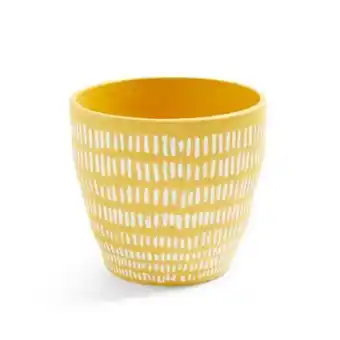 Vaso planta cerâmica amarelo