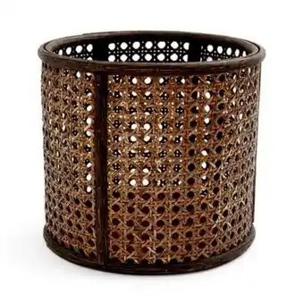 Vaso planta rotim castanho