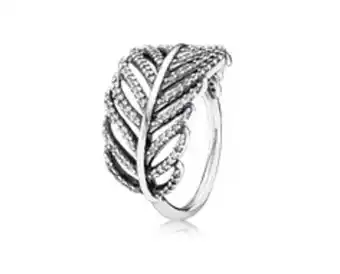 Pandora Silver ring with micro bead-set cubic zirconia promoção
