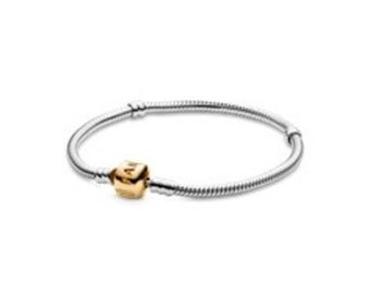 Pulseira em prata com fecho em ouro 14k