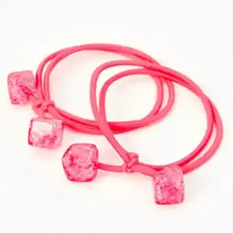 Claire's Pink speckled hair ties - 2 pack promoção
