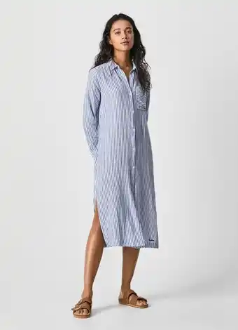 Vestido camiseiro às riscas meriut