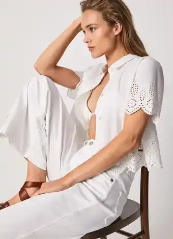 Pepe Jeans Camisa detalhes abertos laura promoção