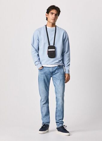Pepe Jeans Stanley taper fit regular waist jeans promoção
