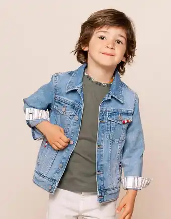Zippy Casaco de ganga com bordados para menino, azul promoção