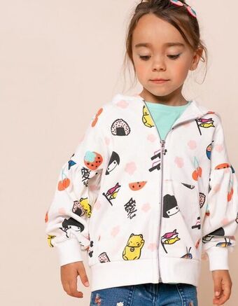 Zippy Casaco com capuz para menina, branco promoção
