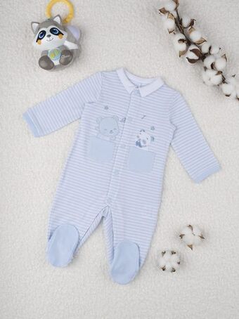 Prénatal Macacão menino listrado azul - prénatal promoção