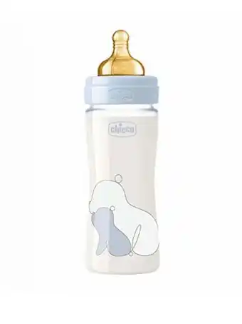 Prénatal Frasco de vidro de toque original 240ml de caoutchouc de fluxo lento azul claro - chicco promoção
