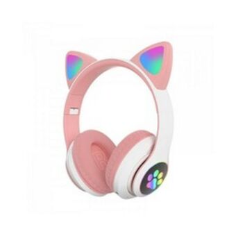 Auriculares smartek bluetooth orelhas de gato com luz led