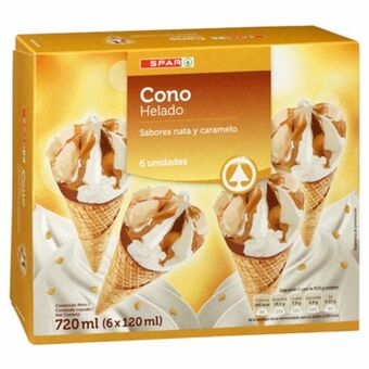 Gelado spar cone caramelo nata 6x120ml