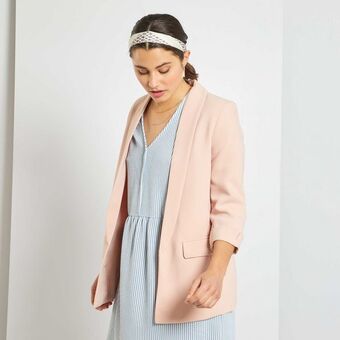 Casaco tipo blazer com gola direita