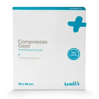 Well's Compressas de gaze esterilizada 20x20 cm promoção