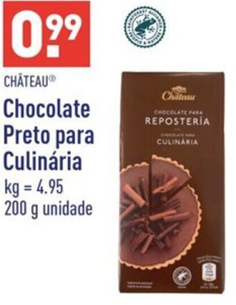 ALDI Château Chocolate Preto para Culinária 200g promoção
