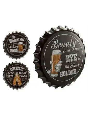All House Aplicação de parede metal cerveja 40*40 - 97243 promoção
