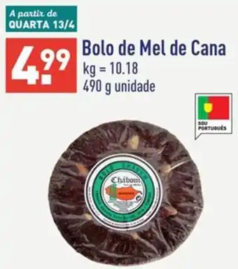 ALDI Bolo de Mel de Cana 490g promoção