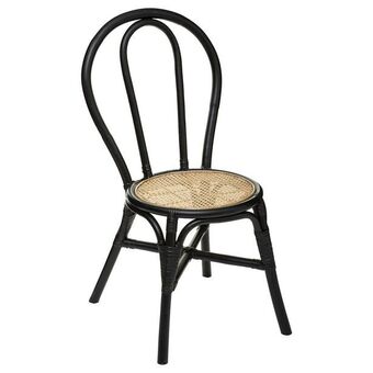 Hôma Cadeira kamari preta em rattan promoção