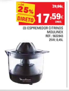 Continente Espremedor Citrinos Moulinex 0,45L promoção