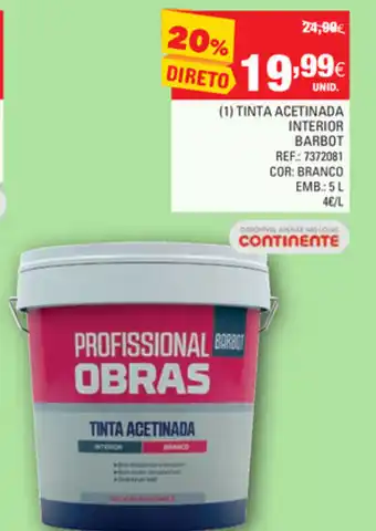 Continente Tinta Acetinada Inteiro Barrot 5L promoção