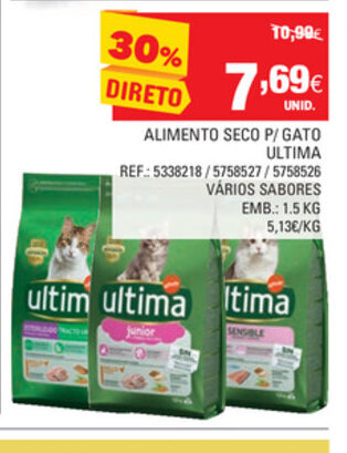 Continente Alimento Seco P/Gato Ultima 1.5kg promoção