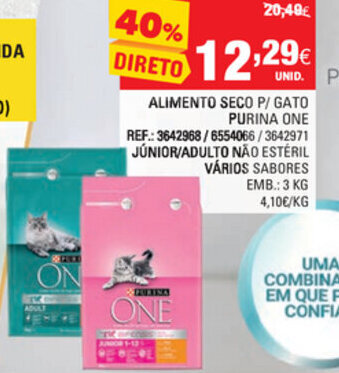 Continente Alimento Seco P/Gato Purina One 3kg promoção